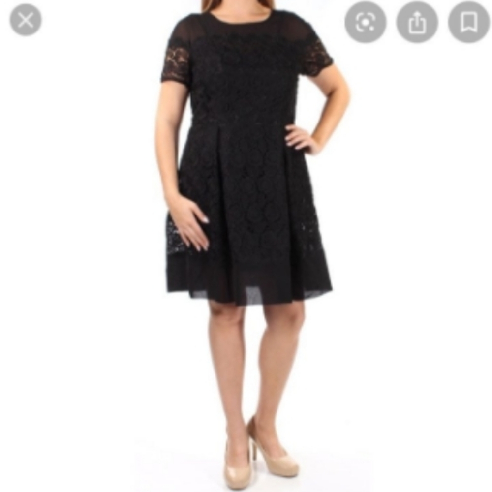 Anne Klein Black Lace LBD Size 16